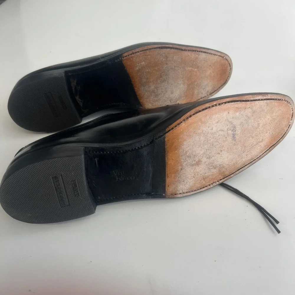 Allen Edmonds Delray Shoes Mens 11.5‎ A Black Leather Split Toe Dress